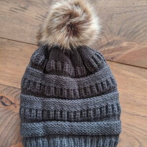Lined Winter Hats with Pom Pom (Adult and Kid Sizes)