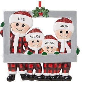 Plaid PJ Picture Frame Resin Ornament