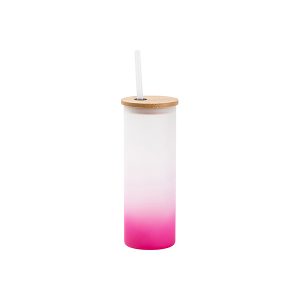17oz Frosted Skinny Tumbler with Bamboo lid