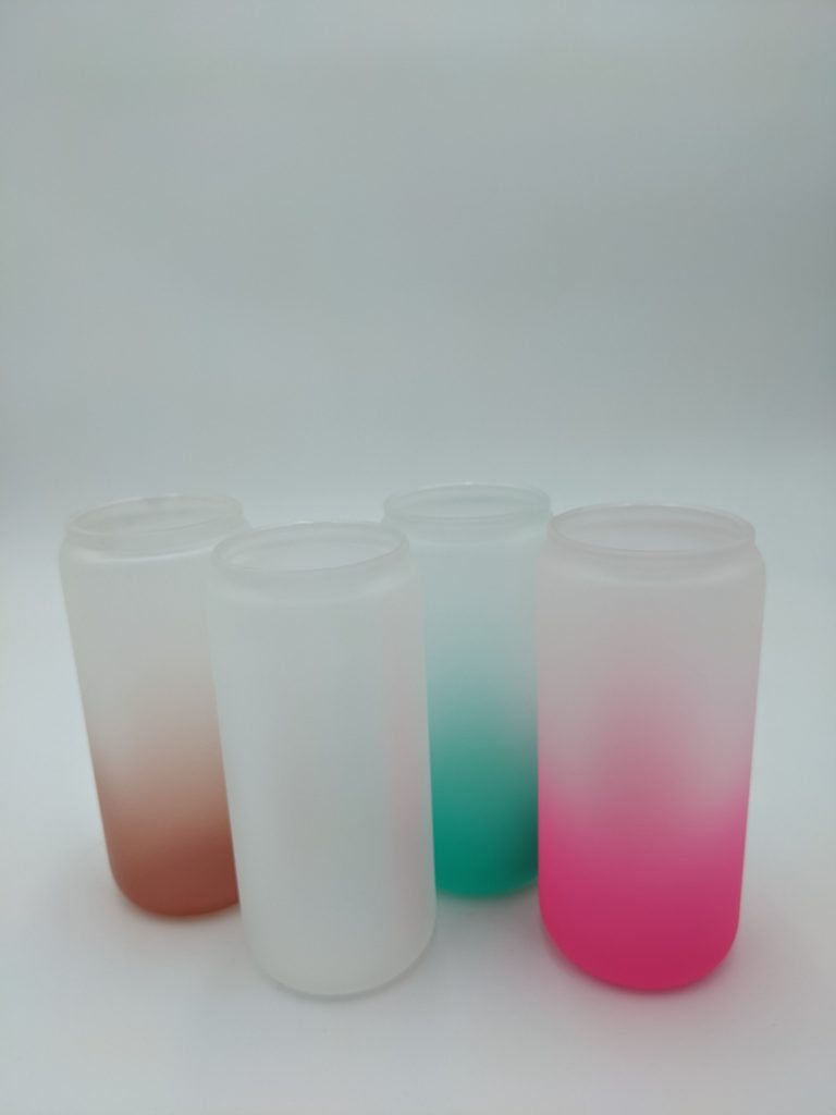 20oz Frosted Beer Can Glass with Bamboo Lid and Plastic Straw Painted