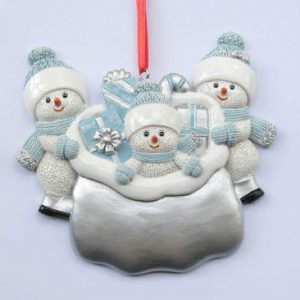 Snowman Family Resin Ornament