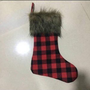 Plaid Fir Trimmed Stocking